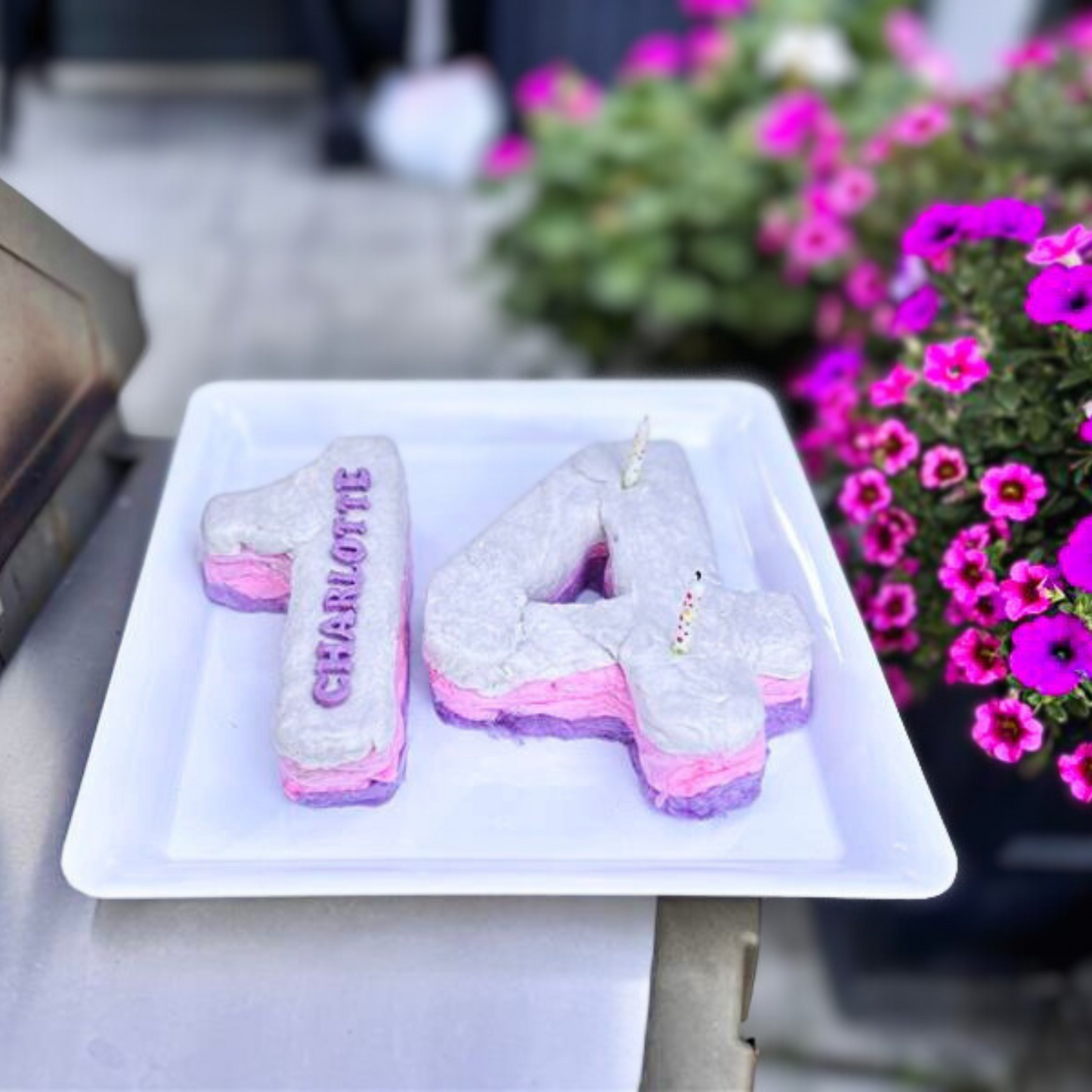 Numbered Cotton Candy Cake