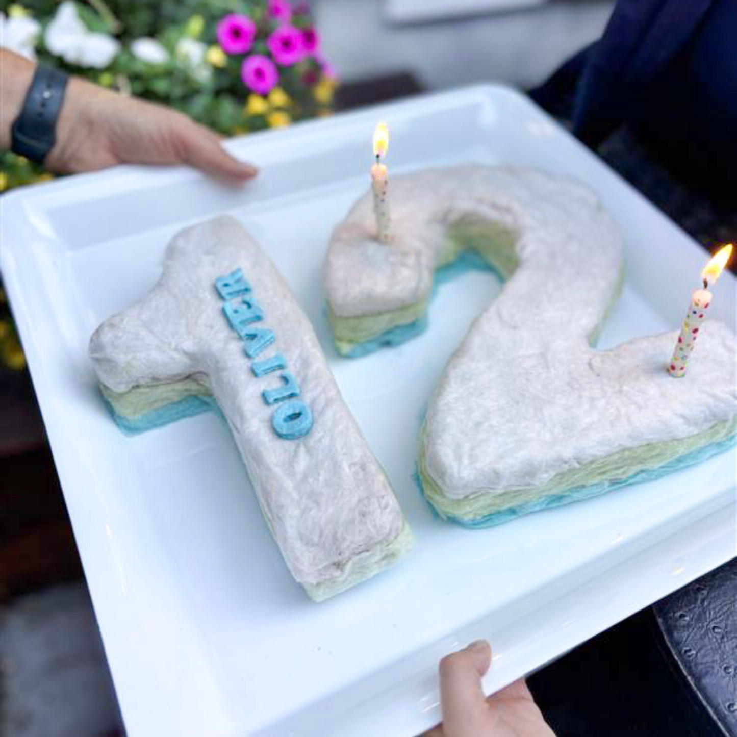 Numbered Cotton Candy Cake