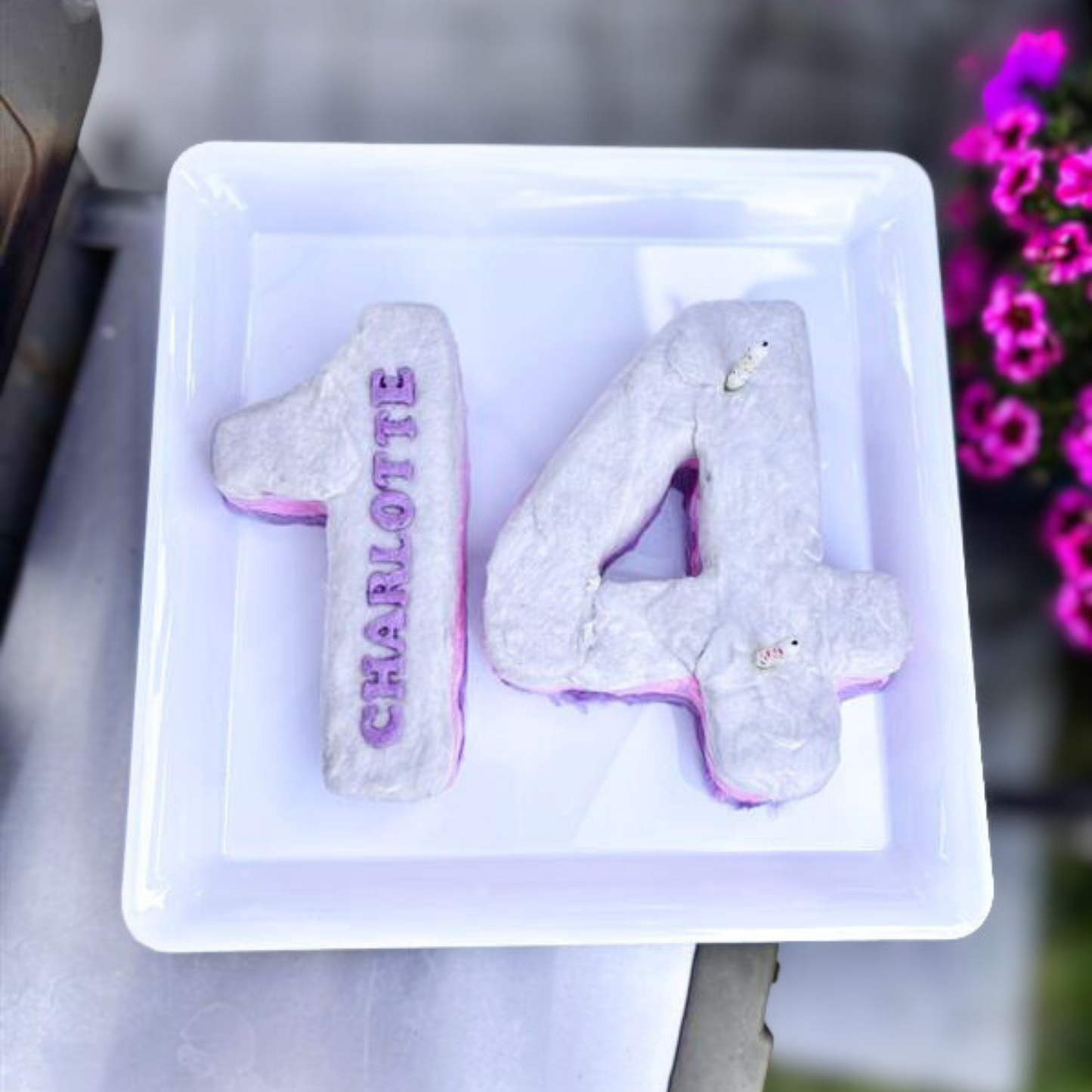 Numbered Cotton Candy Cake