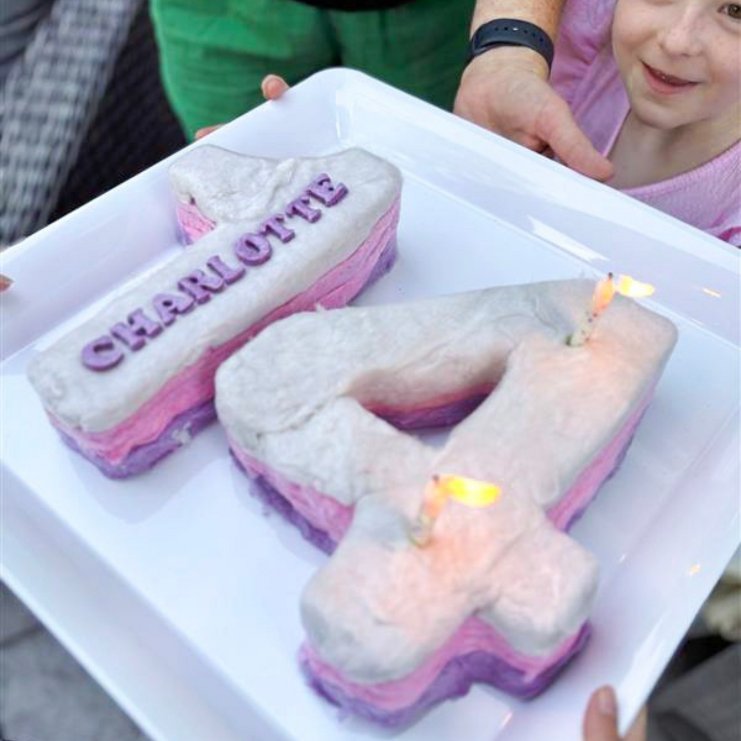 Numbered Cotton Candy Cake