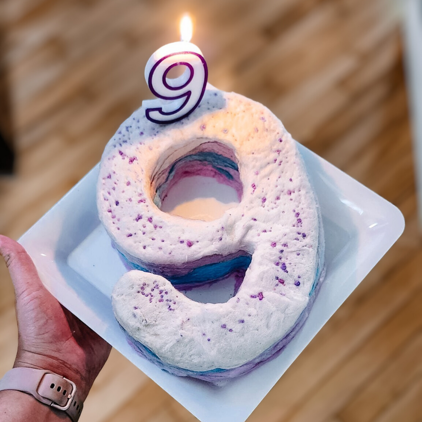 Numbered Cotton Candy Cake