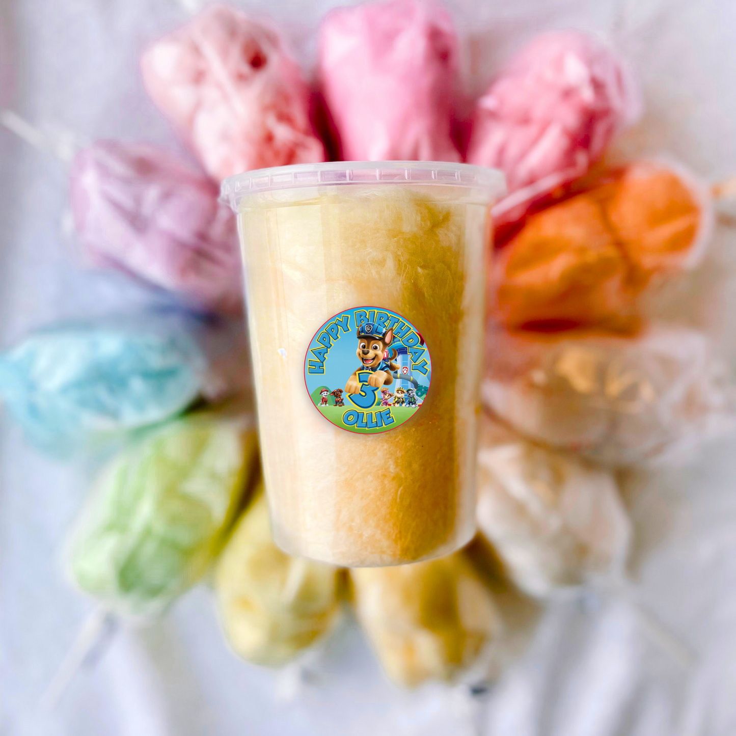 Custom Cotton Candy Tubs (Minimum Ten)