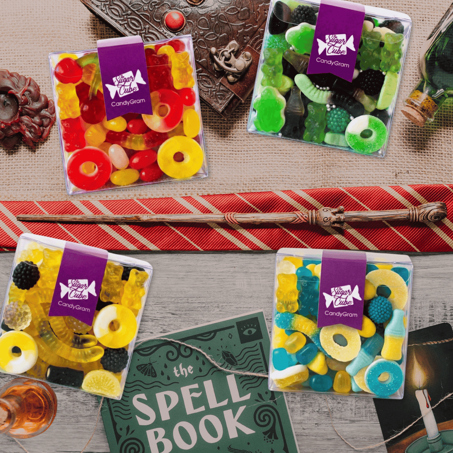 Hogwarts House CandyGram Sort Me option featuring assorted house-inspired candy mixes