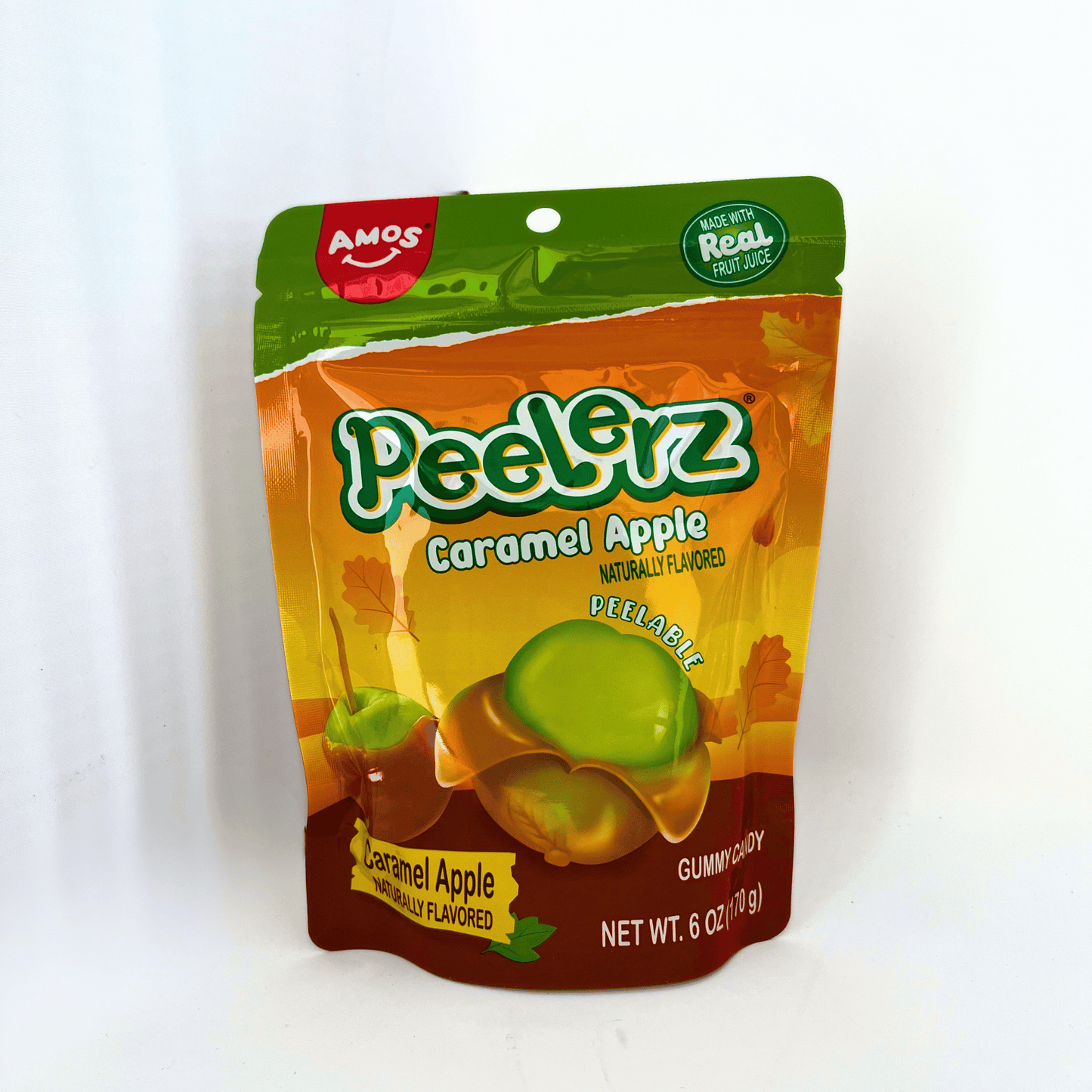 Amos Peelerz Caramel Apple peelable gummy candy in Halloween packaging