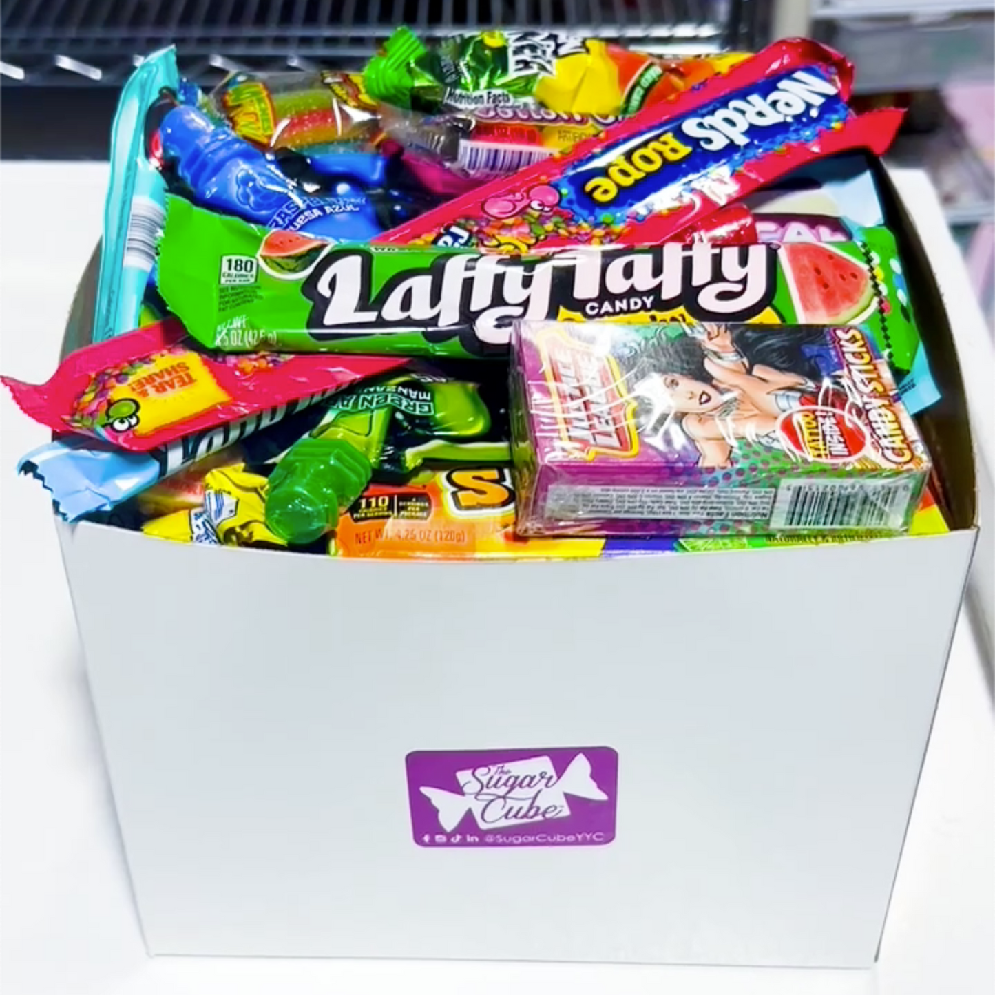 Candy Basket carefully packaged for transit rather than styled for display