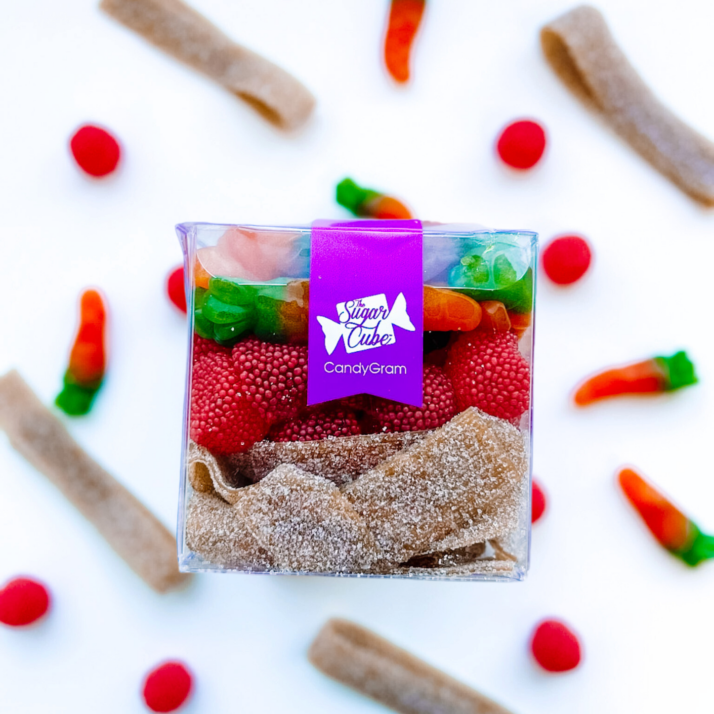 Regular holiday CandyGram featuring the playful Rudolph's Stash mix with festive red and brown candy