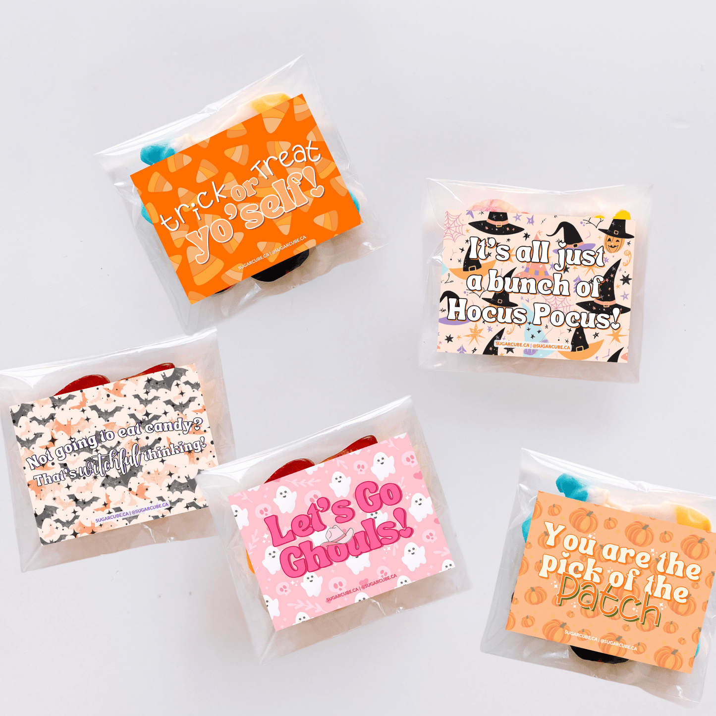 Spread the Scare Halloween Candy Bags with optional Halloween card insert designs