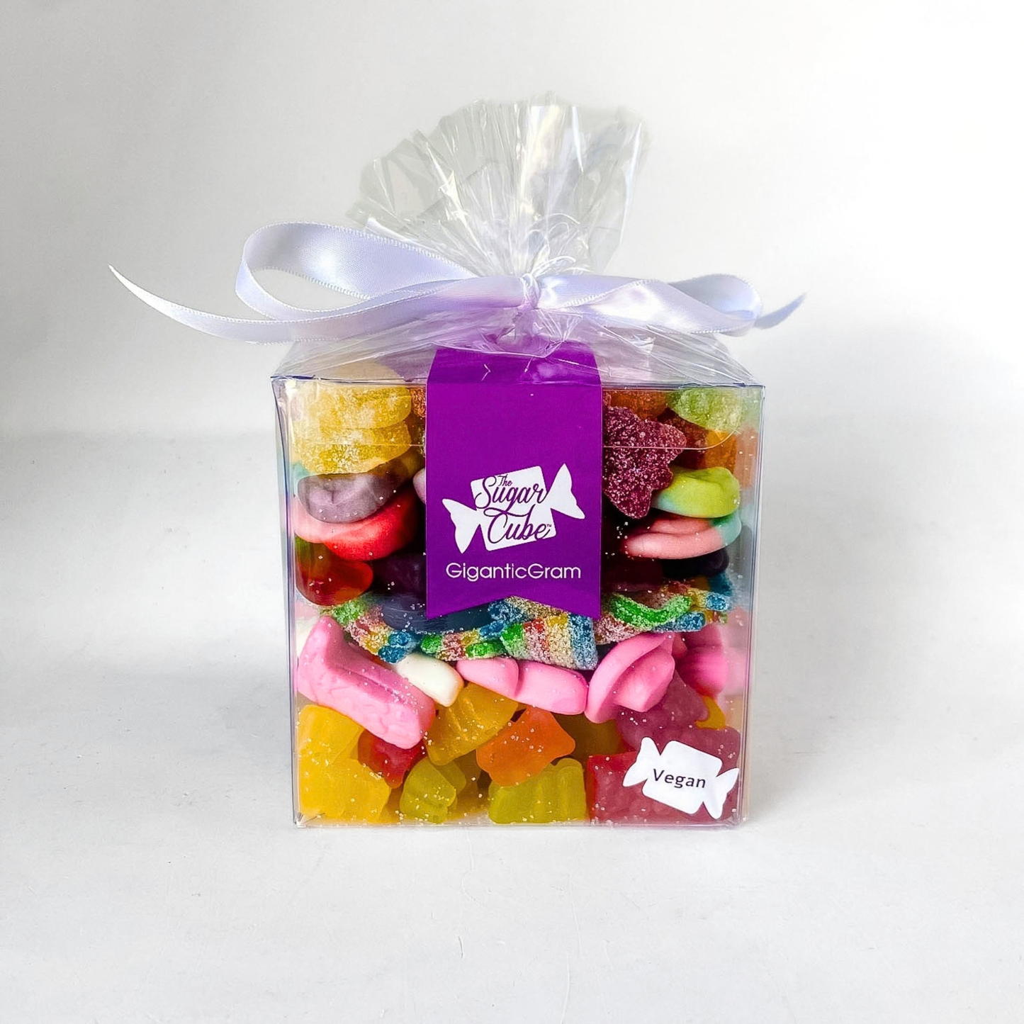 sugar-cube.jpg	Vegan CandyGram filled with a colourful assortment of vegan candy from The Sugar Cube.